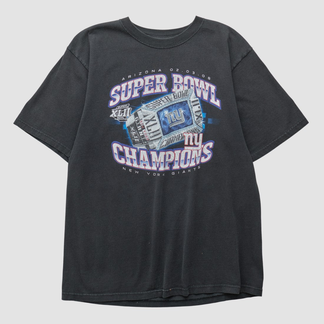 New York Giants Reebok 2008 T-shirt Black Vintage