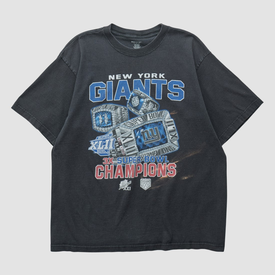 New York Giants Reebok 2008 T-shirt Black Vintage