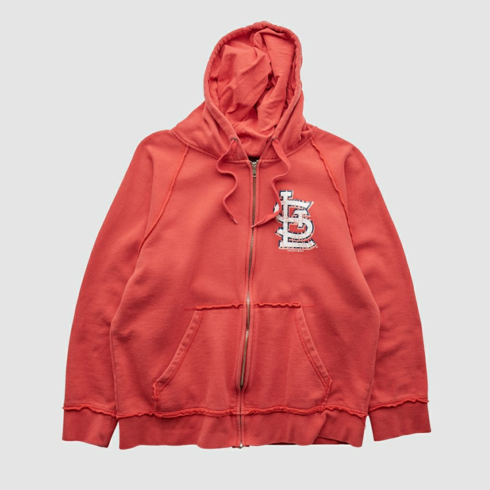 St. Louis Cardinals Genuine Merchandise 2000s Hooded Full Zip Sweatshirt - Red - S by Fanatics Real Vintage Sweatshirts