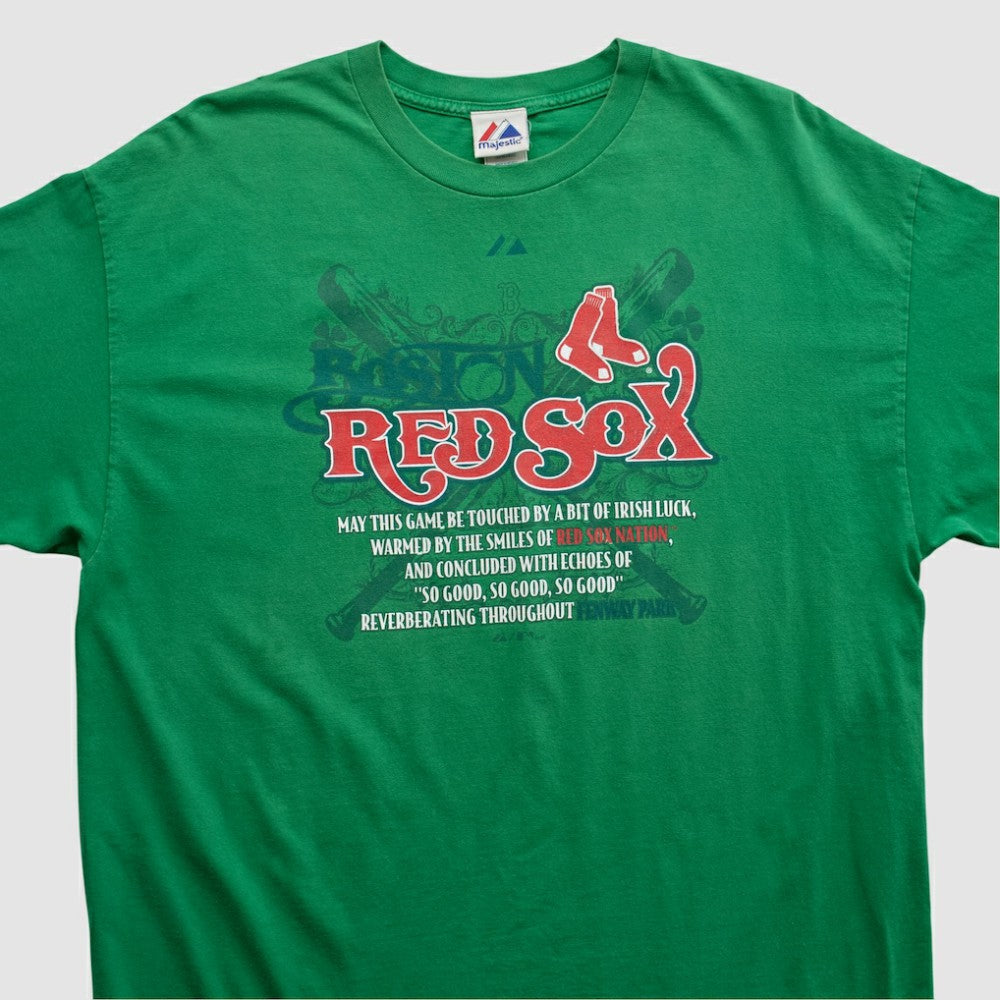 Boston Red Sox Majestic 2000s T-shirt - Green - XL by Fanatics Real Vintage T-shirts