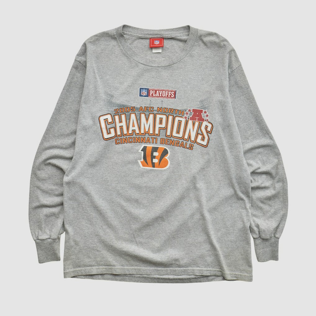 Cincinnati Bengals NFL 2005 Long Sleeve T-shirt Heather Gray Vintage