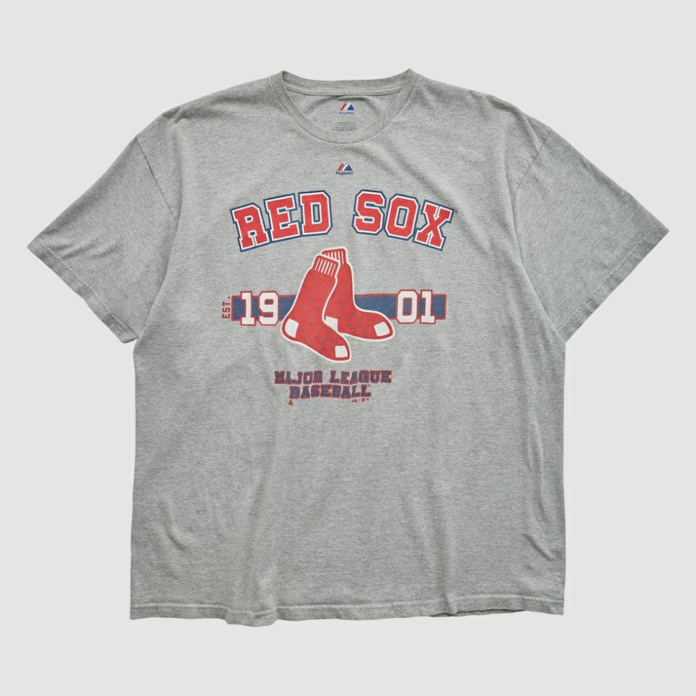 Boston Red Sox Majestic 2010s T-shirt - Heather Gray - M by Fanatics Real Vintage T-shirts