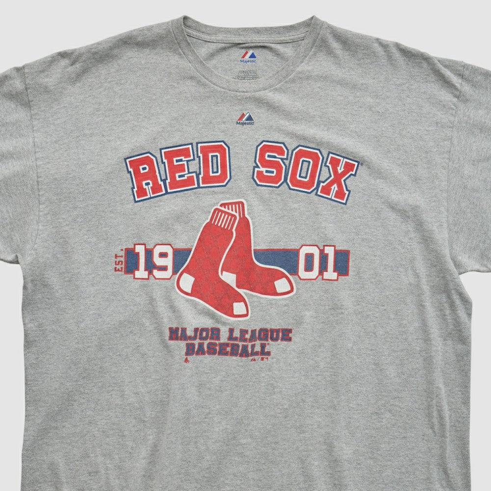 Boston Red Sox Majestic 2010s T-shirt - Heather Gray - M by Fanatics Real Vintage T-shirts