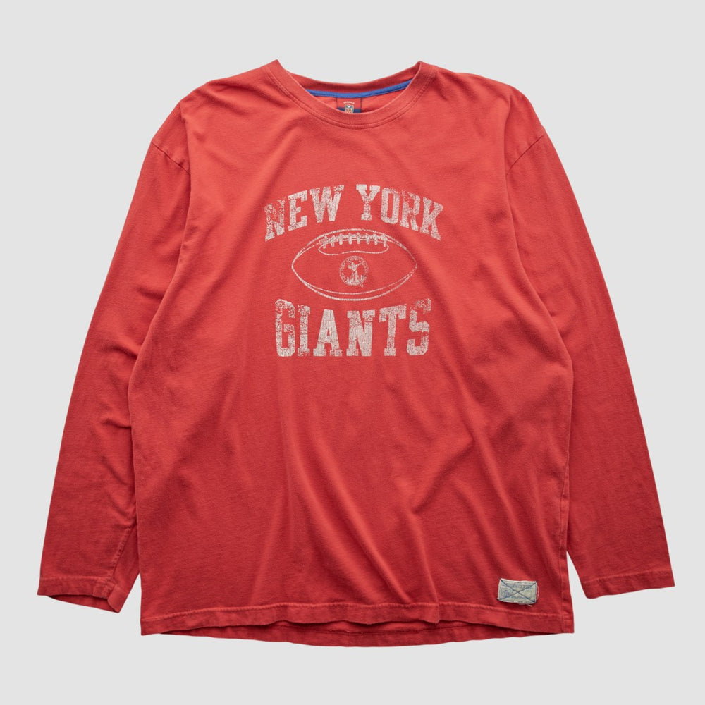 New York Giants Reebok 2000s Long Sleeve T-shirt Red Vintage