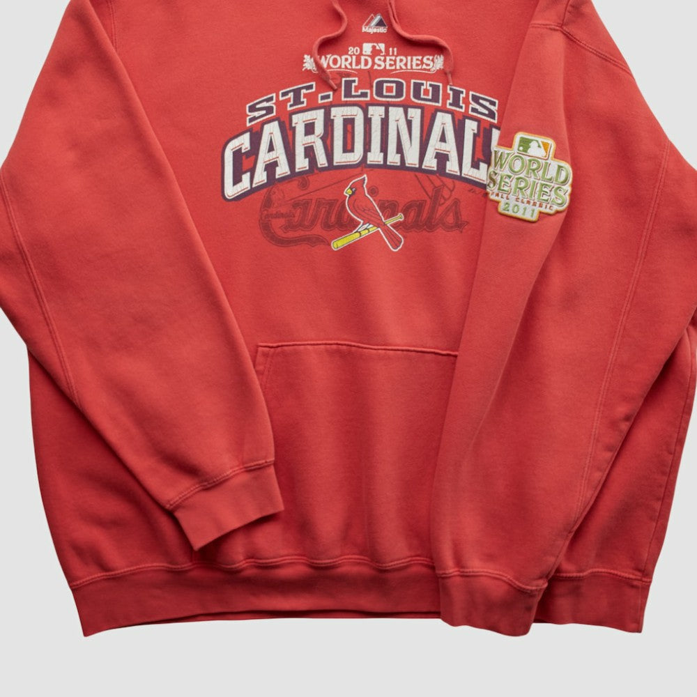 St. Louis Cardinals Majestic 2011 Hooded Sweatshirt - Red - XL by Fanatics Real Vintage Sweatshirts