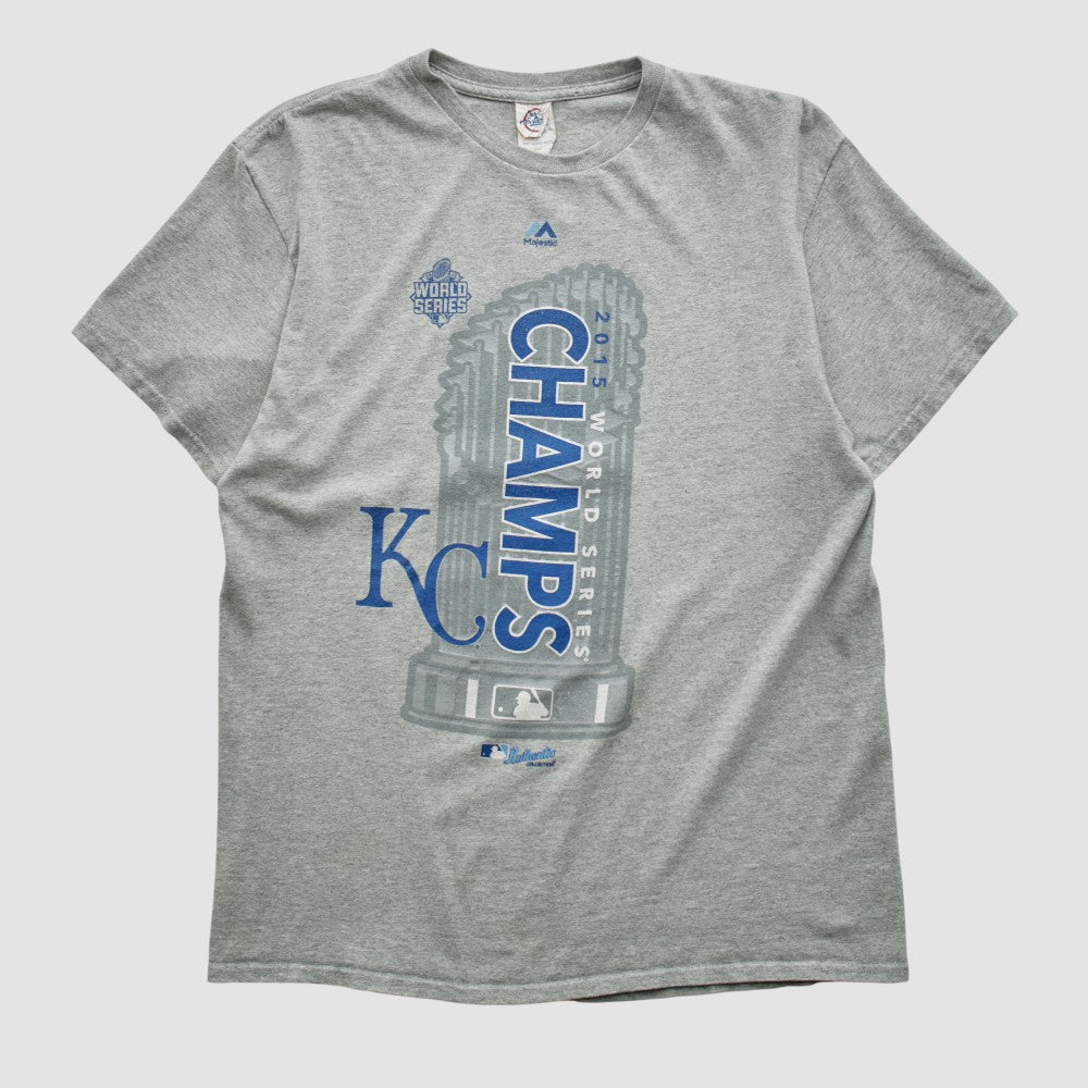 Kansas City Royals Delta 2015 T-shirt - Heather Gray - S by Fanatics Real Vintage T-shirts