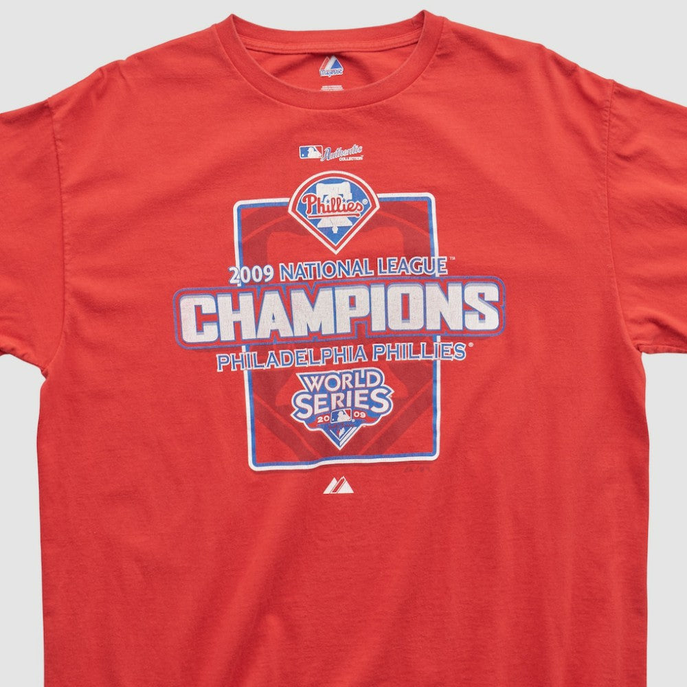 Philadelphia Phillies Majestic 2009 T-shirt - Red - L by Fanatics Real Vintage T-shirts