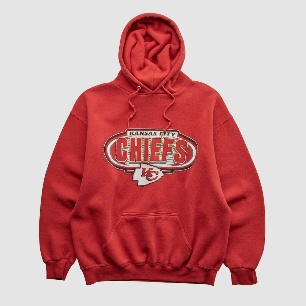 Kansas City Chiefs Logo Athletic 90s Hooded Pullover Sweatshirt Red Vintage