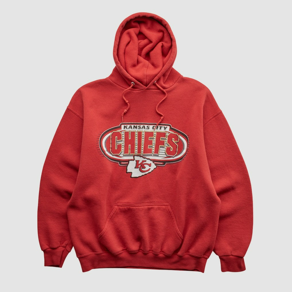 Kansas City Chiefs Logo Athletic 90s Hooded Pullover Sweatshirt Red Vintage