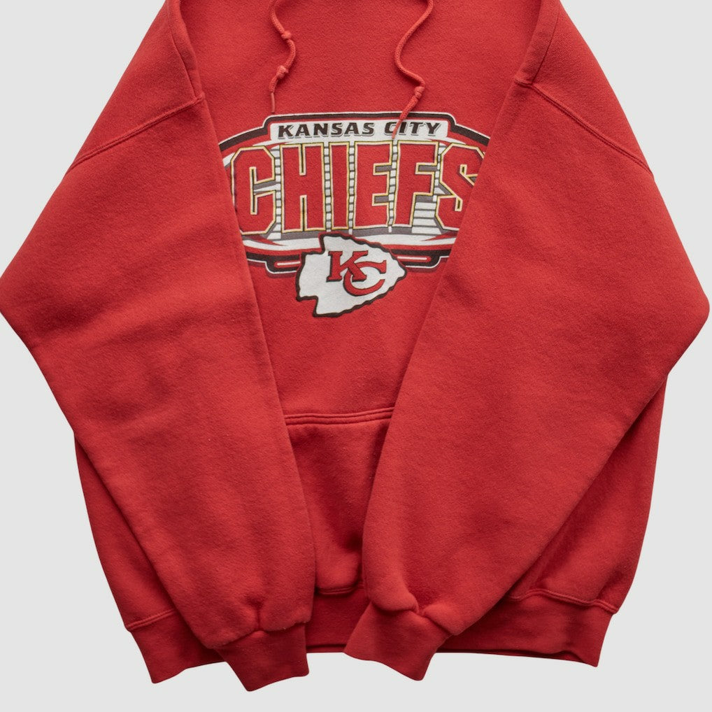 Kansas City Chiefs Logo Athletic 90s Hooded Pullover Sweatshirt Red Vintage