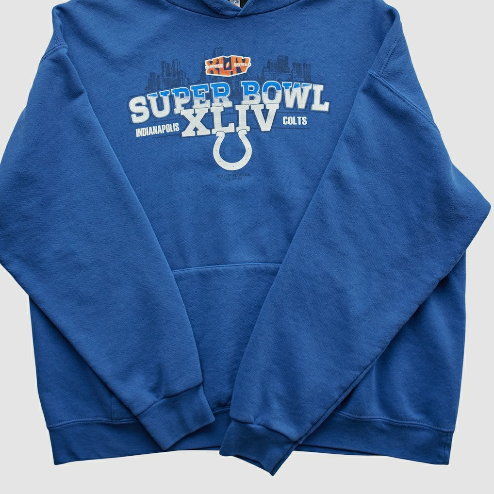 Indianapolis Colts NFL 2010 Hooded Pullover Sweatshirt Blue Vintage