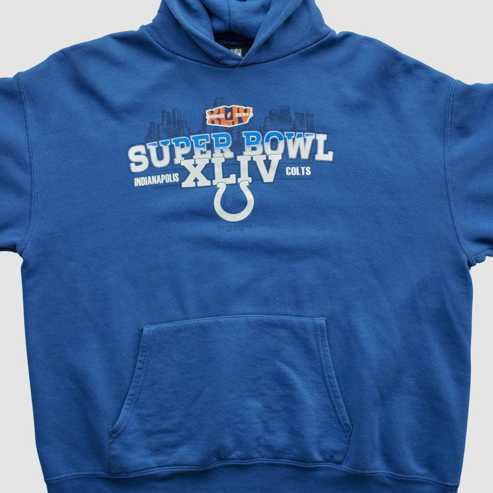 Indianapolis Colts NFL 2010 Hooded Pullover Sweatshirt Blue Vintage