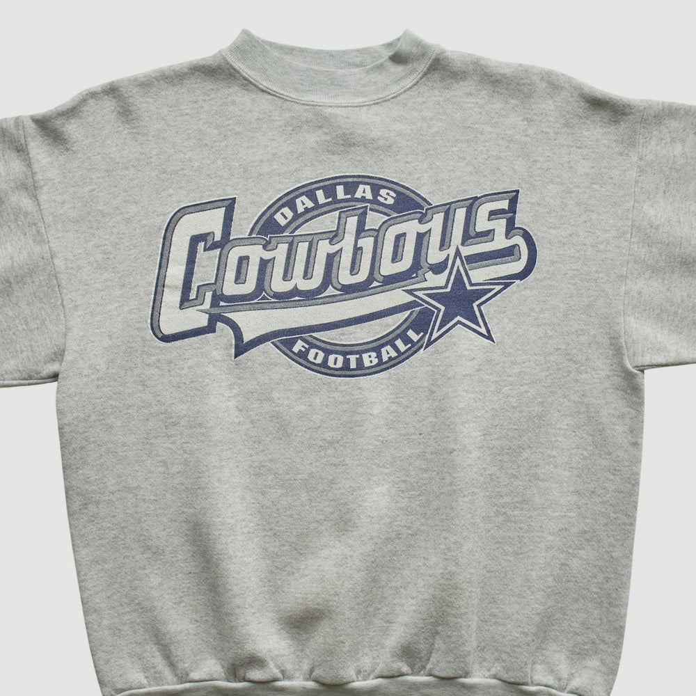 Dallas Cowboys Logo 7 90s Pullover Sweatshirt Heather Gray Vintage
