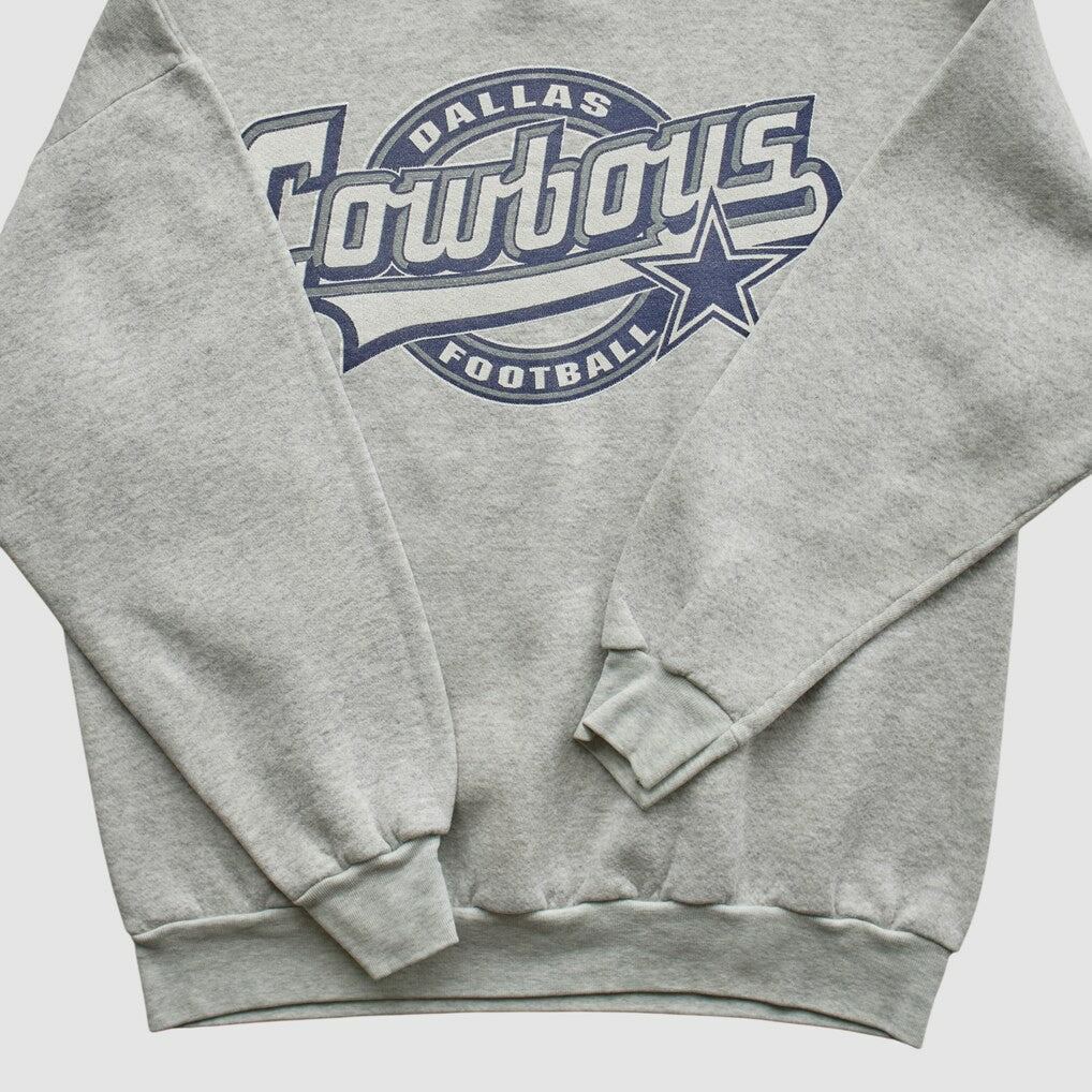 Dallas Cowboys Logo 7 90s Pullover Sweatshirt Heather Gray Vintage