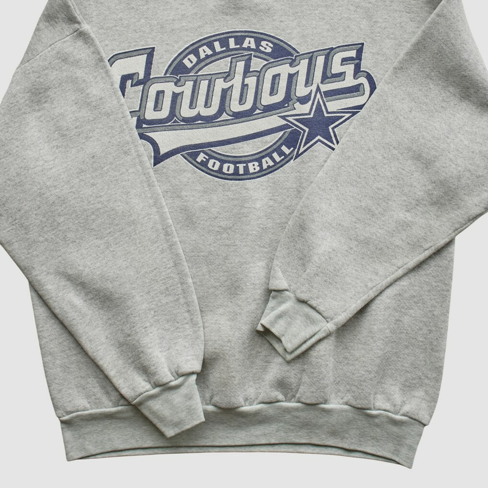 Dallas Cowboys Logo 7 90s Pullover Sweatshirt Heather Gray Vintage
