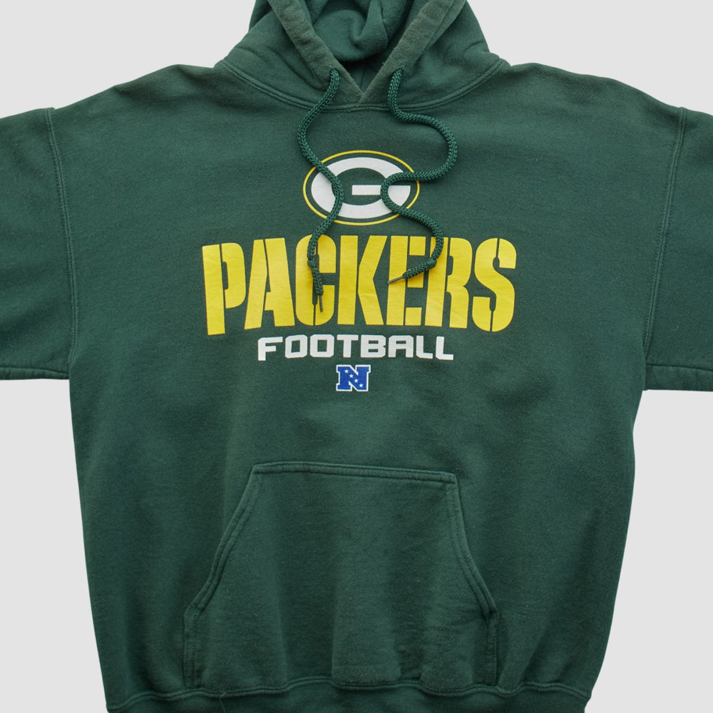 Green Bay Packers NFL 2000s Hooded Pullover Sweatshirt Green Vintage