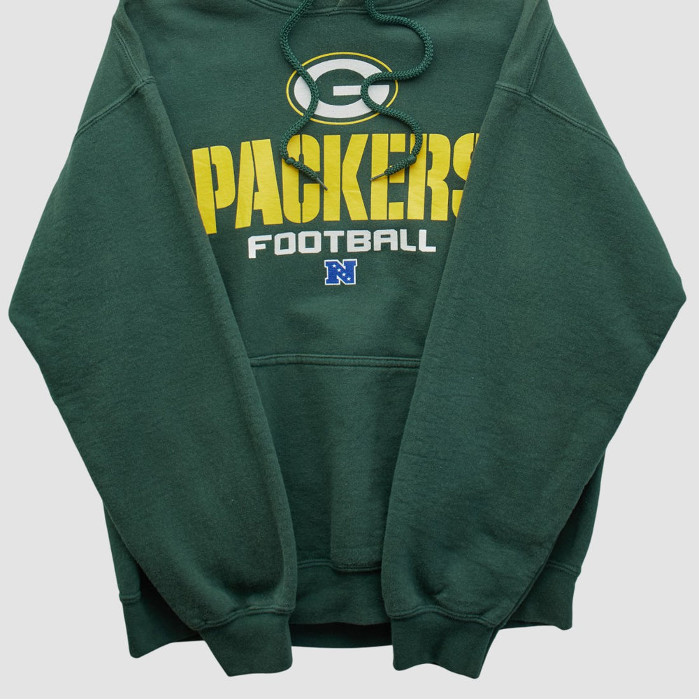 Green Bay Packers NFL 2000s Hooded Pullover Sweatshirt Green Vintage