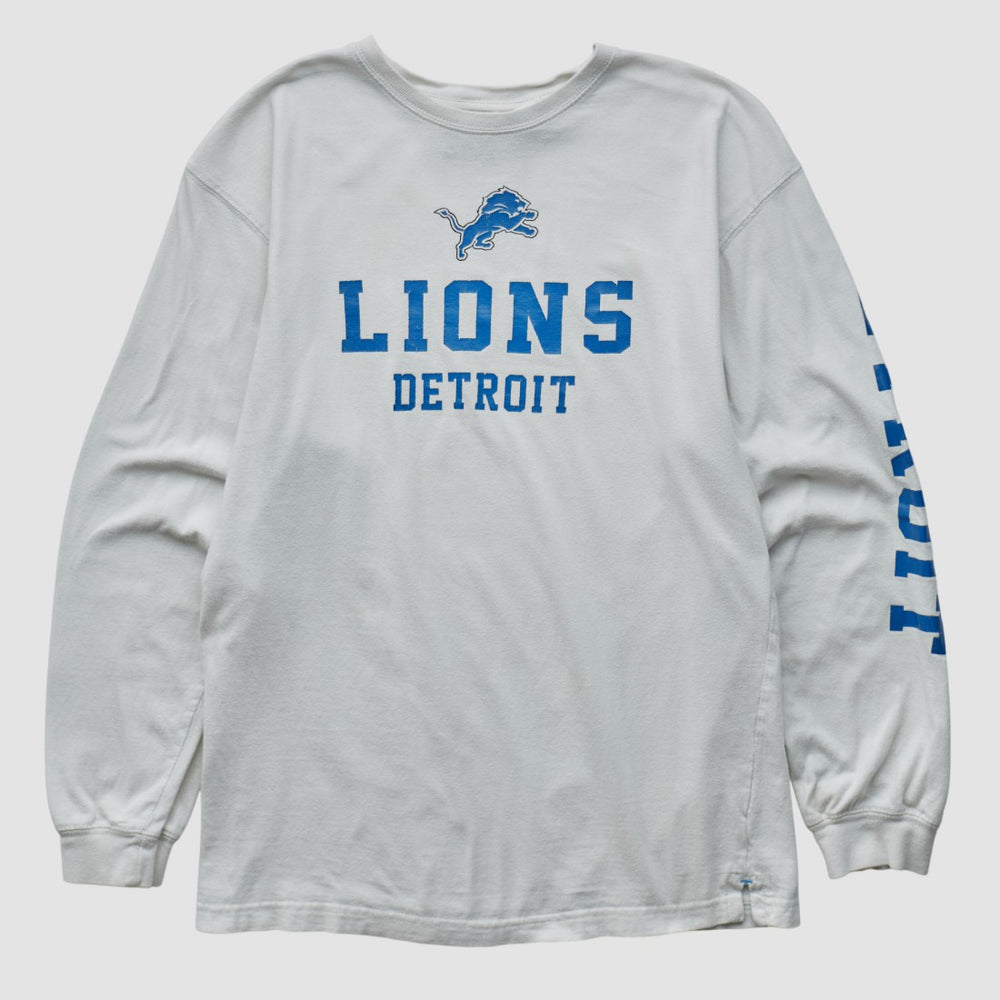 Detroit Lions NFL 2000s Long Sleeve T-shirt White Vintage