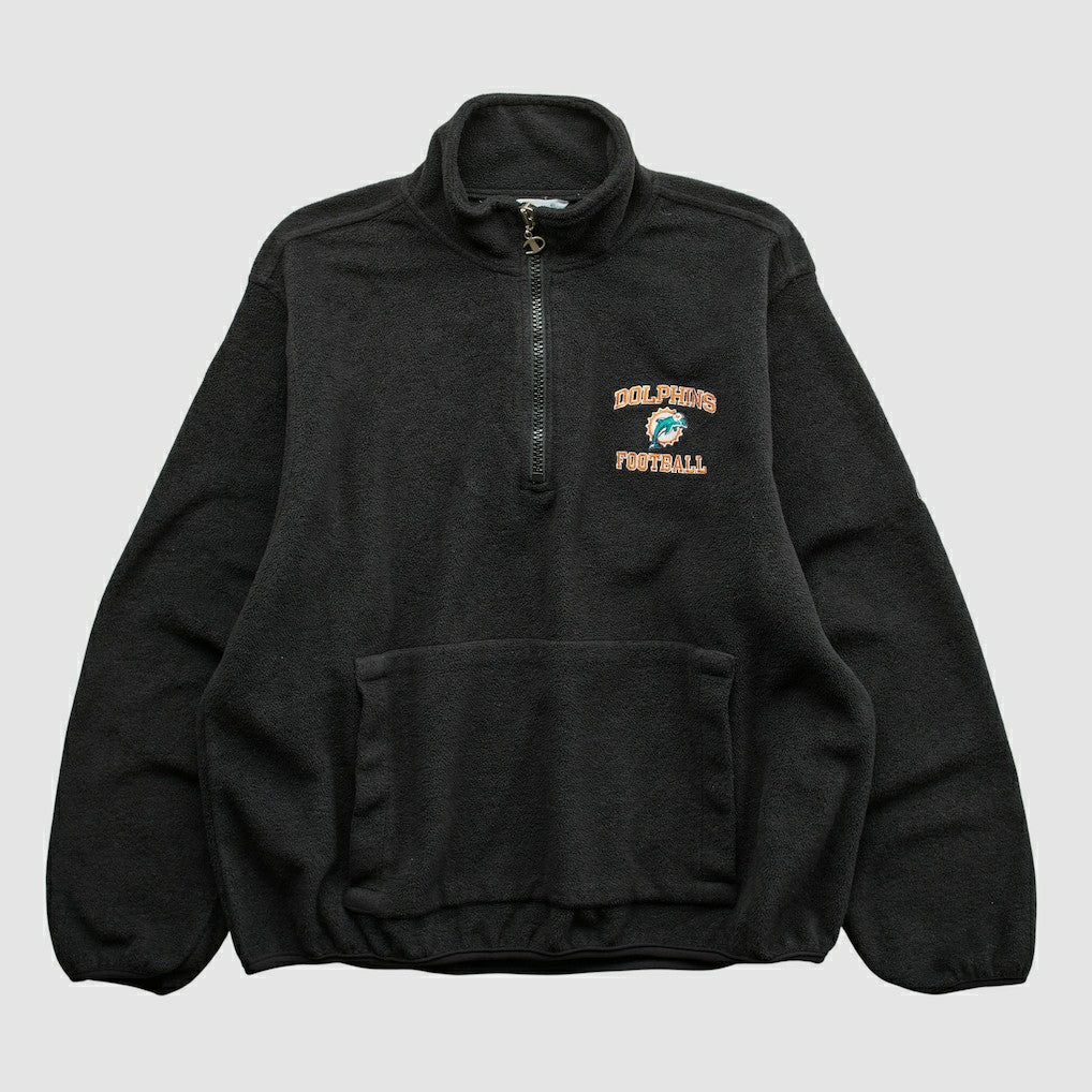 Miami Dolphins Champion 2000s 1/4 Zip Sweatshirt Black Vintage