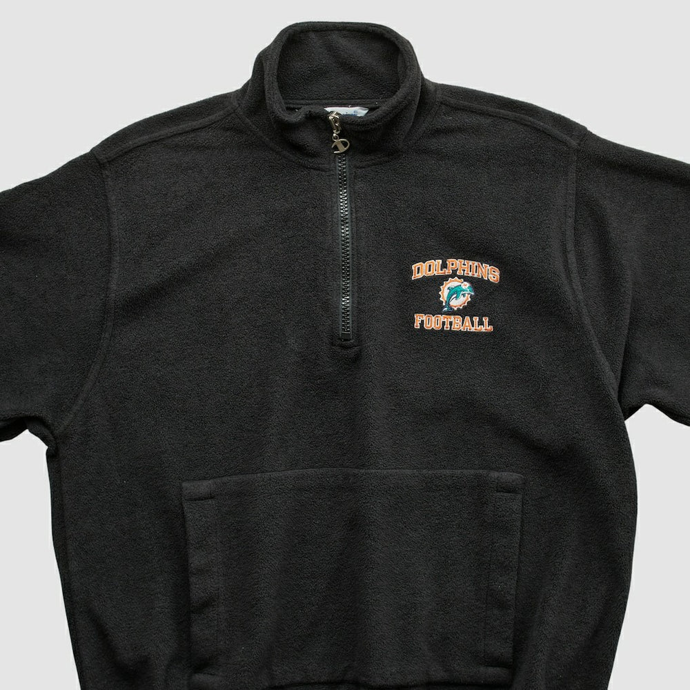 Miami Dolphins Champion 2000s 1/4 Zip Sweatshirt Black Vintage