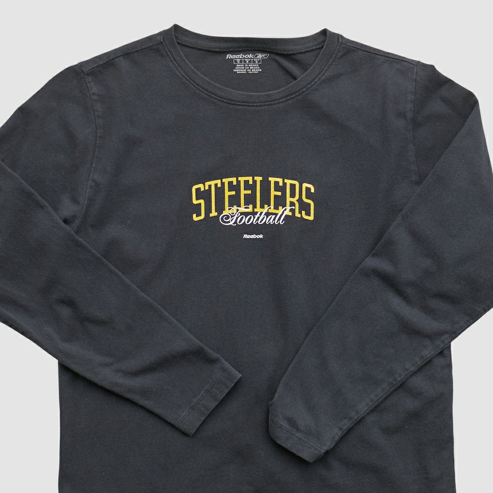Pittsburgh Steelers Reebok 2000s Long Sleeve T-shirt Black Vintage