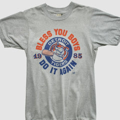 Detroit Tigers Screen Stars 1985 T-shirt - Heather Gray - Yth M by Fanatics Real Vintage T-shirts