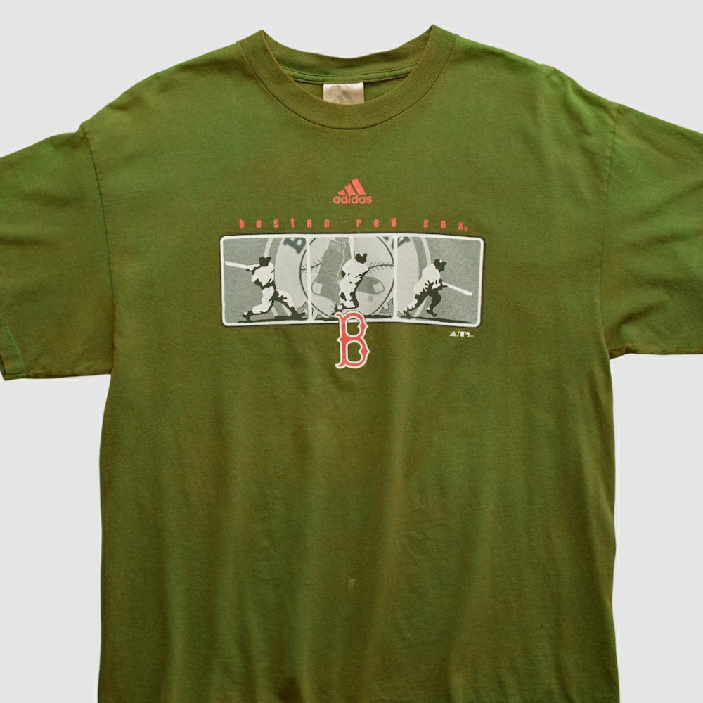 Boston Red Sox Adidas 2000s T-shirt - Olive - M by Fanatics Real Vintage T-shirts