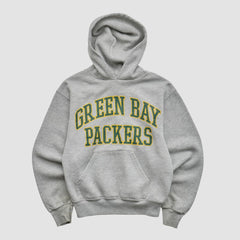 Green Bay Packers NFL 2000s Hooded Pullover Sweatshirt Heather Gray Yth M Real Vintage