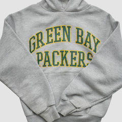 Green Bay Packers NFL 2000s Hooded Pullover Sweatshirt Heather Gray Yth M Real Vintage