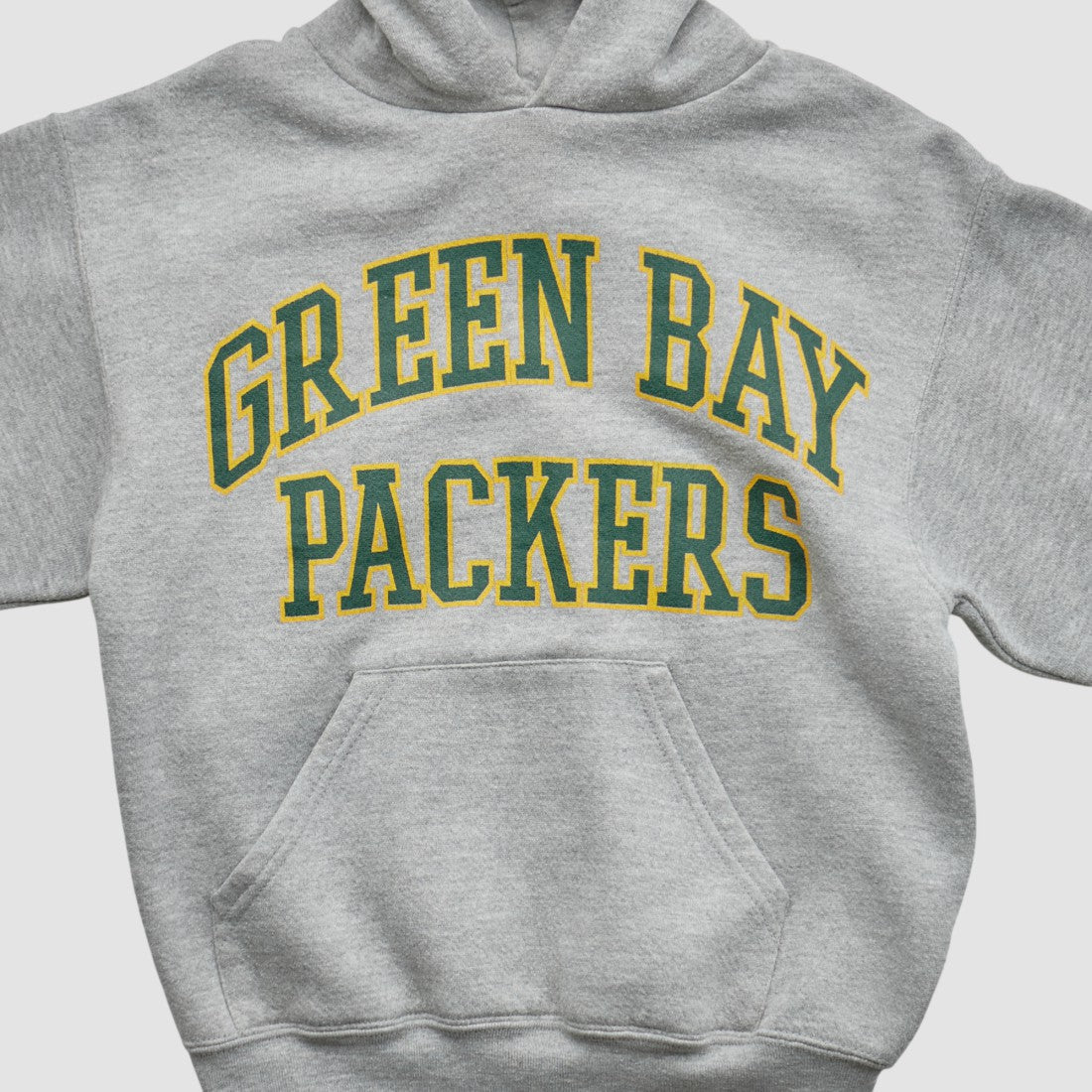 Green Bay Packers NFL 2000s Hooded Pullover Sweatshirt Heather Gray Yth M Real Vintage