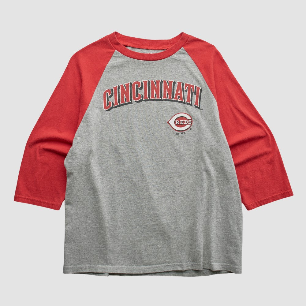 Cincinnati Reds Majestic 2009 T-shirt - Heather Gray - M by Fanatics Real Vintage T-shirts
