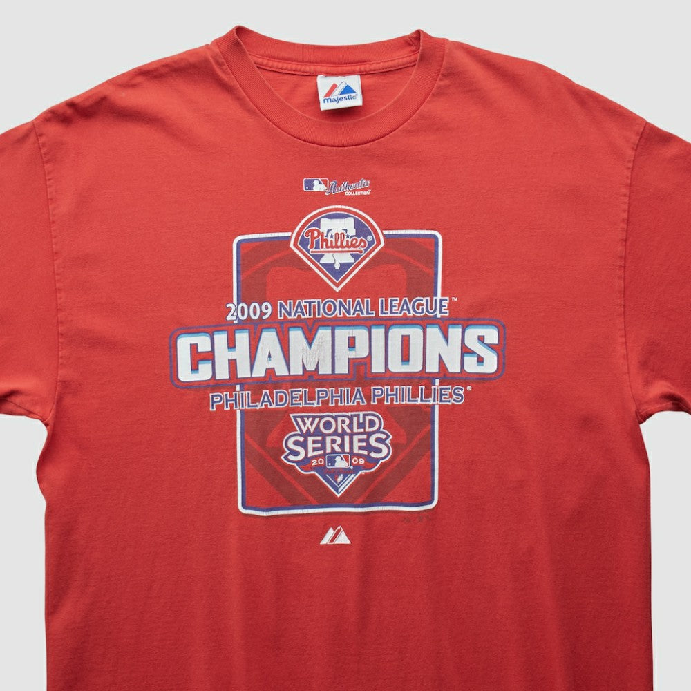 Philadelphia Phillies Majestic 2009 T-shirt - Red - L by Fanatics Real Vintage T-shirts