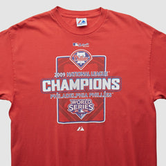 Philadelphia Phillies Majestic 2009 T-shirt - Red - L by Fanatics Real Vintage T-shirts