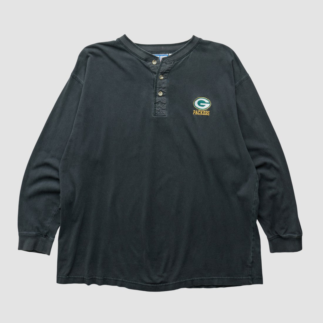 Green Bay Packers Logo 7 90s Long Sleeve T-shirt Black Vintage