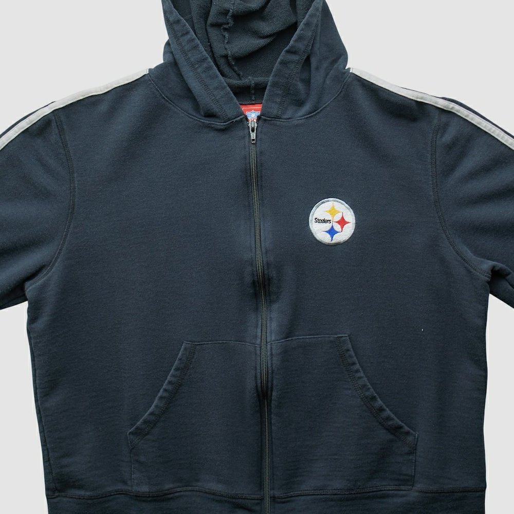 Pittsburgh Steelers NFL 2000s Hooded Full Zip Sweatshirt Black Vintage
