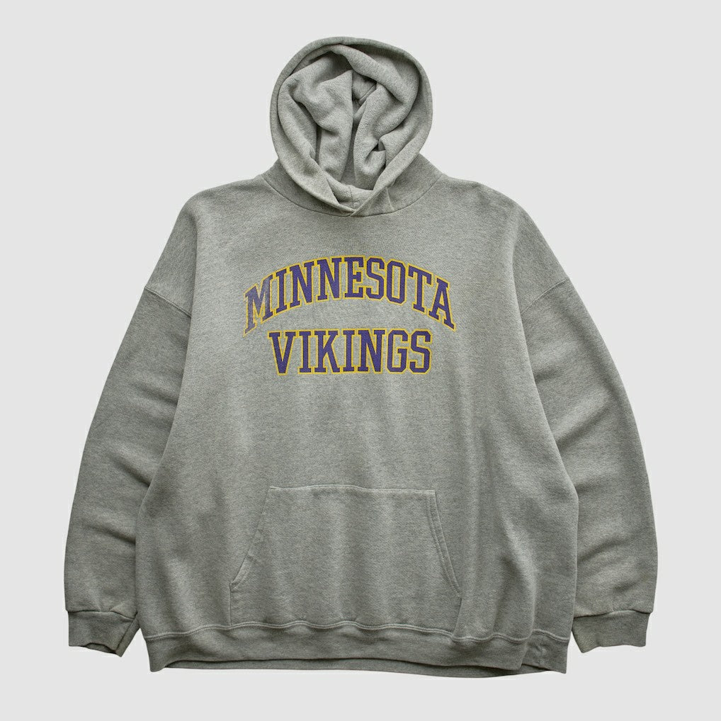 Minnesota Vikings NFL 2000s Hooded Pullover Sweatshirt Heather Gray Vintage