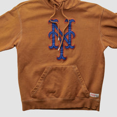 New York Mets Stitches 2000s Hooded Pullover Sweatshirt - Clay - XS by Fanatics Real Vintage Pullover
