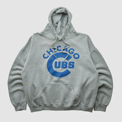 Chicago Cubs Stitches 2000s Hooded Pullover Sweatshirt - Heather Gray - M by Fanatics Real Vintage Pullover