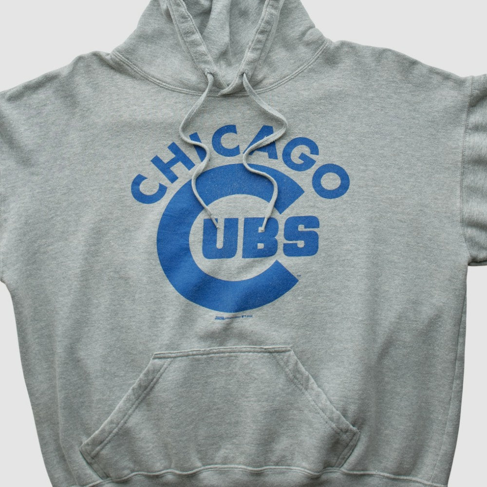 Chicago Cubs Stitches 2000s Hooded Pullover Sweatshirt - Heather Gray - M by Fanatics Real Vintage Pullover