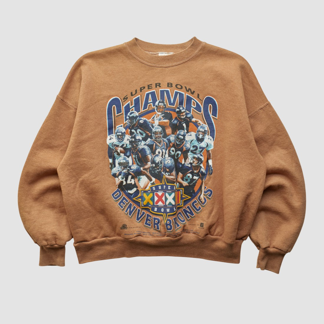 Denver Broncos Hanes 1998 Pullover Sweatshirt Clay Vintage