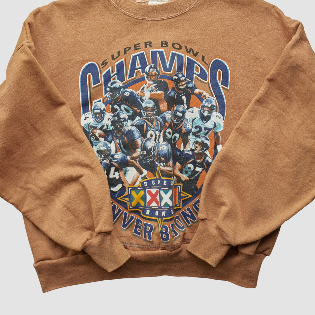Denver Broncos Hanes 1998 Pullover Sweatshirt Clay Vintage
