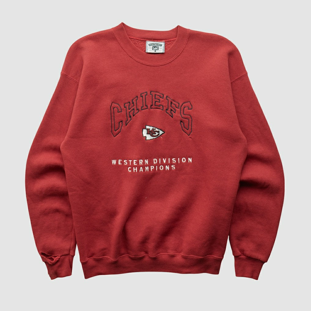 Kansas City Chiefs Lee Apparel 90s Pullover Sweatshirt Red Vintage