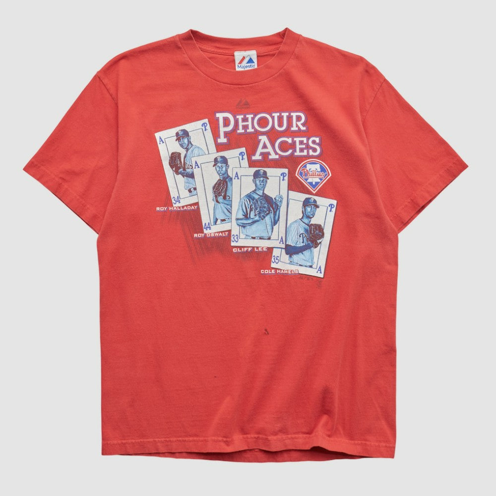Philadelphia Phillies Majestic 2000s T-shirt - Red - M by Fanatics Real Vintage T-shirts