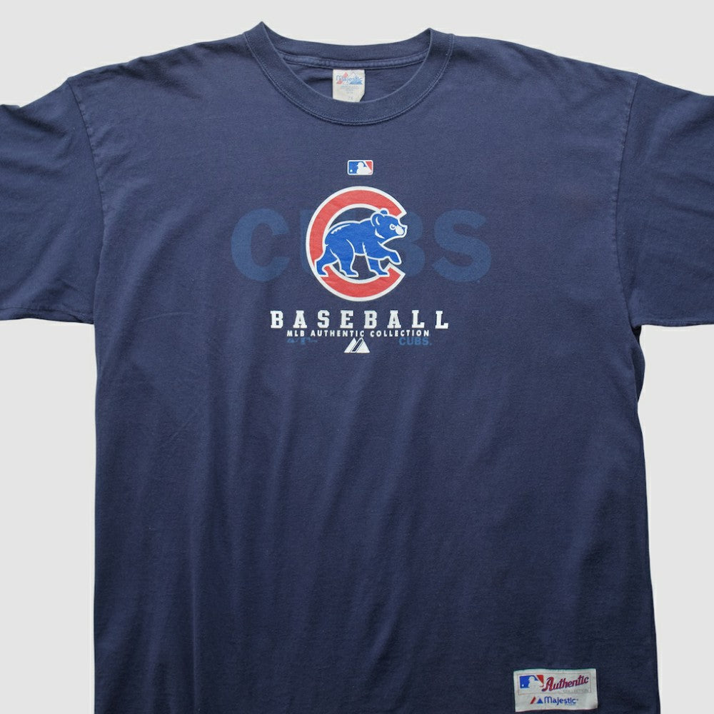 Chicago Cubs Majestic 2000s T-shirt - Navy - 2XL by Fanatics Real Vintage T-shirts