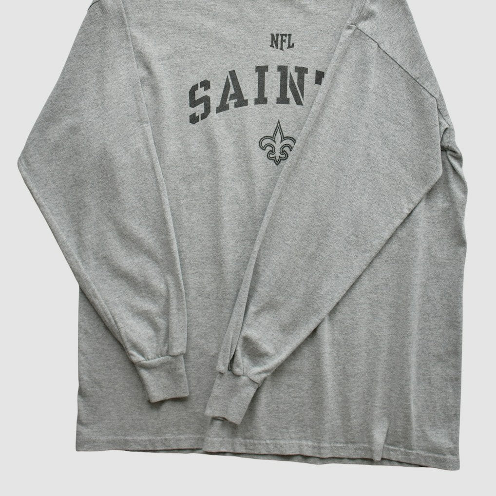 New Orleans Saints NFL Long Sleeve T-shirt Heather Gray Vintage