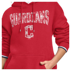 Cleveland Guardians Starter Women's Lace Team Lockup Fleece Hoodie - Red Hoodies