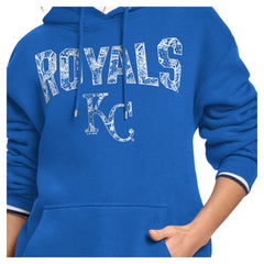 Kansas City Royals Starter Women's Lace Team Lockup Fleece Hoodie - Royal Hoodies
