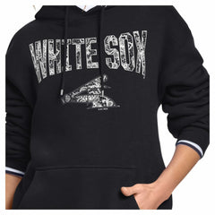 Chicago White Sox Starter Women's Lace Team Lockup Fleece Hoodie - Black Hoodies
