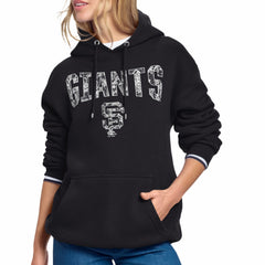 San Francisco Giants Starter Women's Lace Team Lockup Fleece Hoodie - Black Hoodies