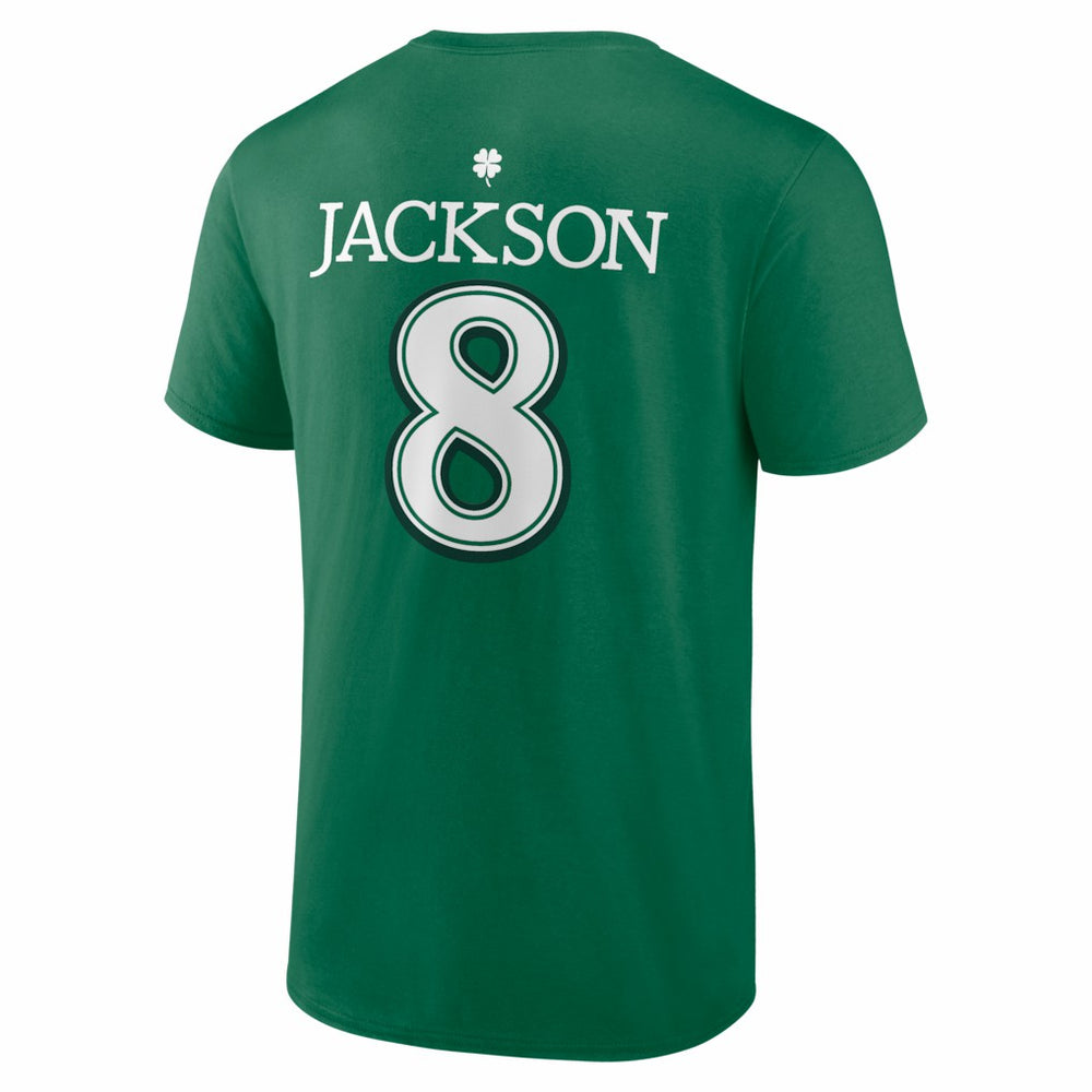 Lamar Jackson Baltimore Ravens St. Patrick's Day Icon Name & Number T-Shirt Green